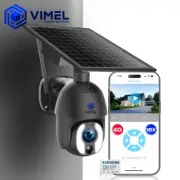 Solar Powered Security Camera 4G 10X Zoom Night Vision PTZ 360 128GB