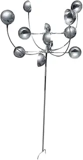 Durratou Magical Metal Windmill Rotating Windmill 3D Wind Powered Sculpture Lawn Metal Wind Spinners Outdoor Yard