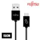 FUJITSU 富士通 MICRO USB傳輸充電線 圓線 15cm 黑 UM110-1