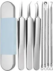 Blackhead Extraction Tool Kit,Professional Stainless Steels Acne Blackhead Remover Tweezers Tools and Pimple Popper Tool Kit, Extraction Tools for Estheticians
