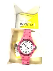 Invicta Ladies Angel White Dial Pink Plastic Watch, New with Tag!