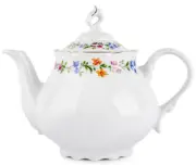 1.2qt Provence Flowers Porcelain Tea Pot Czech Teapot European Fine China Teapot