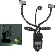 K-808 Macro Flash, Portable 3 Head Camera Macro Flash Speedlite Arm Light with 8 Level Ajustable Brightness, 5600K Macro Photography Lighting Support, Multifunctional Lighting Tool
