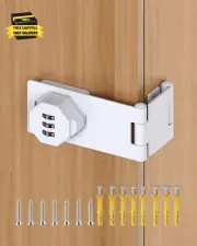 Mechanical Keyless Cabinet Lock with Combination, 90 Degree Right Angle Bifold D