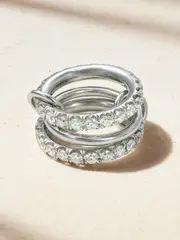 [Spinelli Kilcollin] Spinelli Kilcollin - Juno Set Of Three Platinum Diamond Rings - Silver - 6 6 Silver