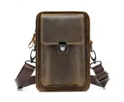 Leather Crossbody Shoulder Bag, Cell Phone Purse, Belt Clip Holster Pouch, Waist Pouch for 7.7" iPhone, Various Styles