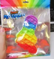 Bigfoot Pop Fidget toy, Rainbow colored rubber fidget toy 6 inches long, new!!!