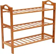 Clevinger 3-Tier Free Standing Shoe Racks, Stackable Bamboo Wood Shoe Rack Durable Shoe Shelf Holder, Functional Sturdy Shoe Organizer for Closet Entryway Hallway Indoor & Outdoor (1Pack, 3-Tier)