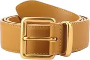 [TINIDI] Women Genuine Leather Belt for Jeans Pants Dress Fashion Ladies Waist Belt with Gold Buckle