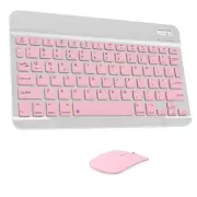 Bluetooth QWERTY Keyboard 10 Inch, Ultra-Slim Wireless, Lag-Free, Silent, Pink