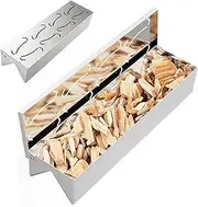 Grill Smoker Box - Stainless Steel Pellet Smoker Box | Stainless Steel Grilling Accessories with Convenient Hinge Lid for Maximum Fume Production