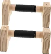 TOYANDONA 2pcs Wooden Parallettes Bars for Home Gym Exercise Ergonomic Handles for Men and Women Compact Design for Strength Training and Handstand Support