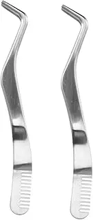 Ipetboom 2pcs Precision Tweezers for Eyelash Extensions with Integrated Comb Stainless Steel Lash Applicator Tools for False Lashes Lightweight and Portable Makeup Accessory