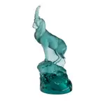 Lalique Persepolis Blue Crystal Ibex Sculpture