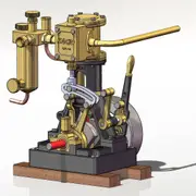 KACIO LS1-14 Inline Single Cylinder Reciprocating Steam Engine Piston Engines Model for 60cm+ Boat Ship (without Boiler)