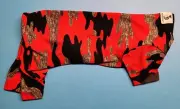 Red Camo Full-Body Cat Pajamas – Medium Size – Cozy, Stylish, and Purrrfect
