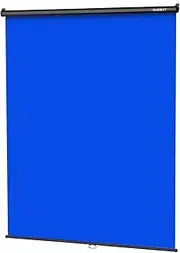 RAUBAY Retractable Pull Down Blue Screen - 152 x 220 cm Collapsible Wall-Mount Background for Professional Video Production, Chroma Key Backdrop for YouTube, TikTok, Streaming, Video Conferencing