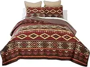 Donna Sharp King Bedding Set - 3 Piece - Western Tapestry Lightweight Quilt Set with King Quilt and Two King Size Pillow Shams - Machine Washable