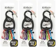 Nite Ize KeyRack+ w/ Plastic Mini S-Biners - Black (3-Pack)