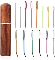 14pcs Large Eye Sewing Needles Kit, Plastic Aluminium Darning Needles for Yarn Bent Yarn Needles Straight Embroidery Needles Knitting Needles Tapestry Needle for Crotchet Yarn