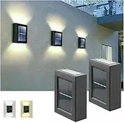 Solar Fence Lights 2 Pack,LED Solar Lights Outdoor Waterproof for Patio, Backyard, Deck, Fence, Railing (White Light, 2 Pack)