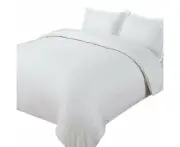 Striped 1000TC Luxury Duvet Doona Quilt Cover Set Double Queen Super King Bed - White