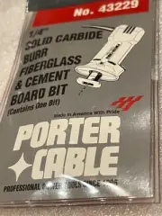 43229 PORTER 1/4" SOLID CARBIDE BURR FIBERGLASS &CEMENT BIT, 1/4" SHANK