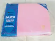 NOS Vtg Grants Solid Color Pink Full Double Fitted Sheet 50/50 Muslin
