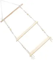 GARVALON Macrame Wall Hanging Shelf Decorative Storage Rack for Flower Pots and Items Boho Style Home Decor for Living Bedroom Kitchen Office