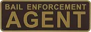 uuKen Large Bail Enforcement Agent Patch 8.5"×3" with Hook Fastener Back for Vest Jacket Uniform Clothing Backpack (Coyote Tan)
