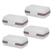 4 Pack Travel Soap Holder Soap Box with Drain Tray Leakproof Bar Soap Case Portable Soap Dish with Lid for Travel Camping Fitness Hiking Jikaix White