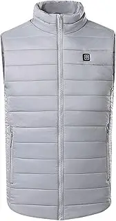 [Generic] Men's Heated Vest Outdoor Outwear Winter Warm Coat Lightweight Heated Vest Heated Coat for Women and Men, Grey, XX-Large