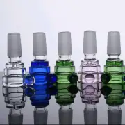 2 X Coloured Glass Bowl / Cone Piece With Slide Male 14mm
