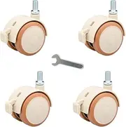 Set of 4 Child Crib Caster Rubber Swivel Cot Castors,2-in Furniture Wheel,Baby Crib Wheel Accessories,Capacity 120kg,Double Wheel,Silent,for Coffee Table,Storage Box,with Threaded Stem (M8) M8 (Size