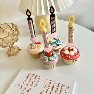 ins生日蠟燭插件烘焙蛋糕裝飾創意造型錢套小熊百元鈔票插牌