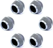 RK143G SM58 Replacement Grille for Shure SM58 Dynamic Vocal Microphone, with Insert Windscreen, Silver Color, 6 Pack