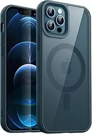 [JETech] Magnetic Case for iPhone 12/12 Pro 6.1-Inch Compatible with MagSafe, Shockproof Phone Bumper Cover, Solid Color Matte TPU Frame, Anti-Scratch Clear Back (Pacific Blue)
