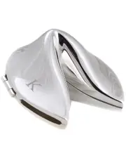 Bey-Berk Monogrammed Silver Plated Fortune Cookie Box, (A-Z)