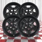 Set of 4 Gloss Black 5 Indented Spoke 16" Wheel Skins for 2014-2016 Jeep Compass