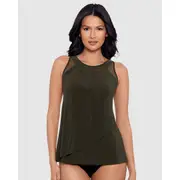 Miraclesuit Swim Illusionists Ursula DD Cup High Neck Underwired Tankini Top-Nori