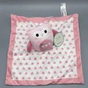 Pearhead Pink Owl Lovey Security Blanket Baby Toddler Soft Toy 13" NEW