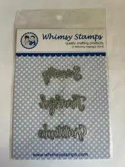 Whimsy Stamps Gratitude Word Die Set - WSD401 Serenity Thankful