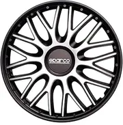 Sparco SPC1596SVBK Wheel Trims Roma Bi-Colour Silver/Black 15 Inches, Set of 4,
