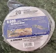 ANCRA 2" x 20' Vehicle Recovery Strap w/Sewn Loops. 16,000lb Break-Strength