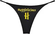[Southern Sisters] Mugglelicious Women's Thong Underwear Witchcraft Wizard Movie Novelty (Pack of 1)