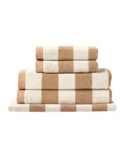 [Aura Home] Riviera Stripe Towel Set in Brown