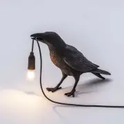 Birds Table Lamps Resin Crow Desk Stand Lamp Bedroom Bedside Light Home Decor AU
