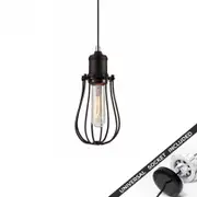 Snap Lighting Blackband Vintage Metal Cage Downlight to Pendant Light Conversion Kit Pear