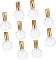 Beatifufu 10pcs Refillable Glass Atomizer Bottles Fine Mist Vials with Aluminum Caps for Travel Stylish Perfume Spray Containers for Scent and Liquid