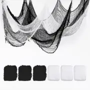 6-Pack Halloween Creepy Cloth, 0.76x1.83m Scary Gauze Cloth[White, Black]